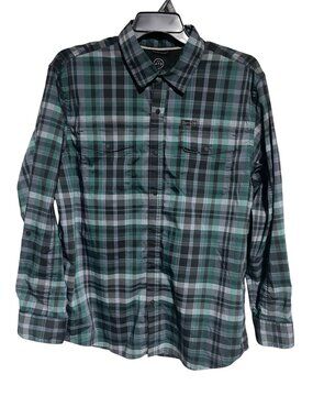 ATG By Wrangler Mens Green Plaid Long Sleeve Button-Up Shirt Size XL Regular Fit